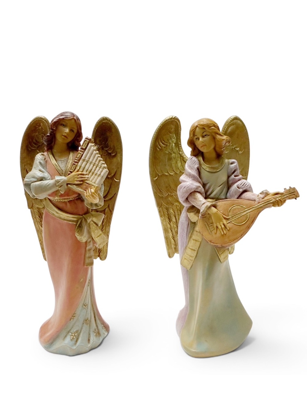 Vintage 1996 Fontanini Angels Maya Eva Flute Mandolin Nativity Figures Italy